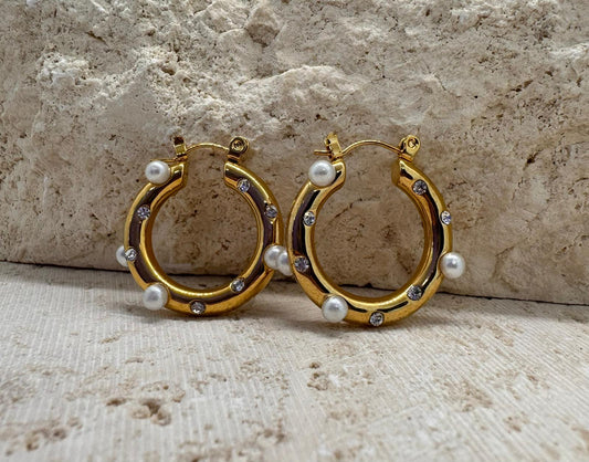Hoops Diamond Pearl